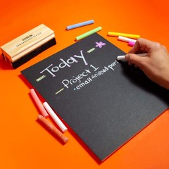 BAZIC Colored (12 Pcs) + White 1 Count (Pack of 1), Chalk/Eraser Set