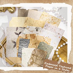 168 Pcs Textured Vintage Scrapbook Paper, 6 Themes Multicolor