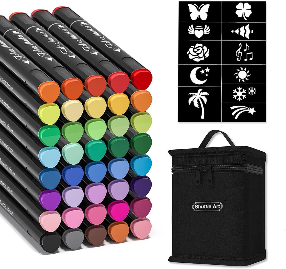 40 Dual Tip Fabric Markers – Permanent No Bleed Pens for T-Shirts & Sneakers