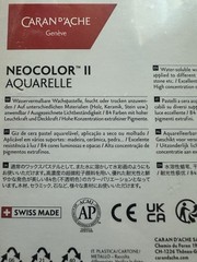 Caran D’Ache Neocolor II Aquarelle 15 Water-Soluble Wax Pastels