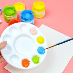 Paint Brushes Palette Set, 10pcs Nylon Hair Brushes and 1pcs Plastic Paint