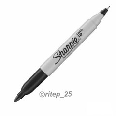Sharpie Twin Tip Permanent Black Marker, Fine & Ultra Fine Point 2 in 1 (3 Pack)
