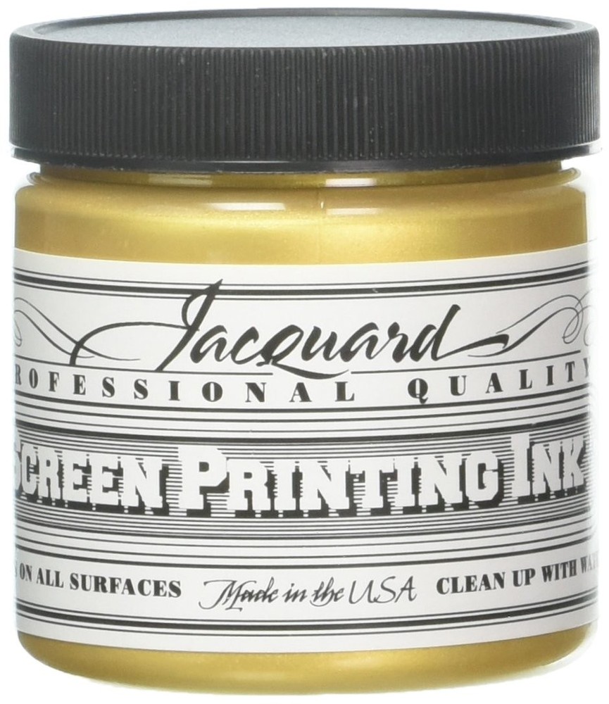Jacquard Professional Screen Print Ink Water Soluable 4oz Jar Gold Jacquard