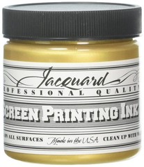 Jacquard Professional Screen Print Ink Water Soluable 4oz Jar Gold Jacquard