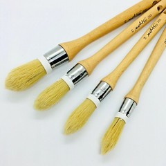 XDT#2918 Mop Paint Wax And Watercolor Brush Bristles Mixed 4Pc Set Comfort Grip