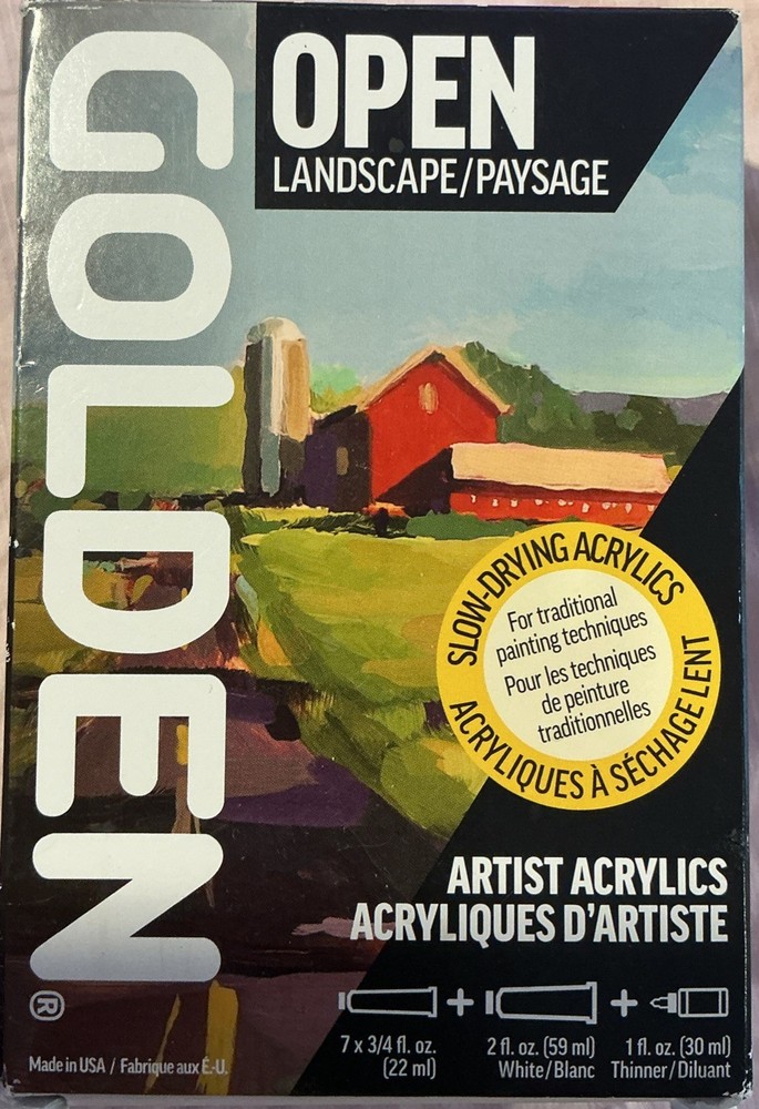 Golden Artist Colors OPEN Slow-Drying Acrylics 8-color Landscape Set New