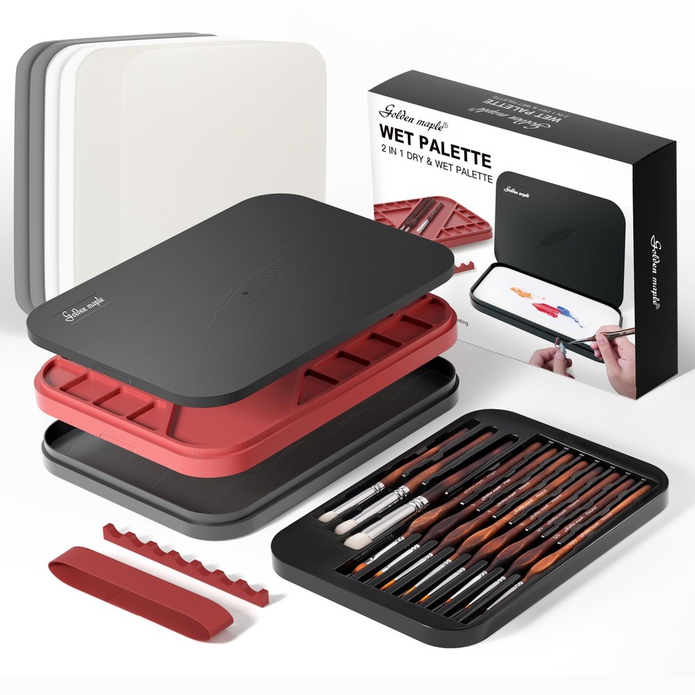 Wet Pallet for Painting Miniatures – 2 in 1 Dry and Wet Palette with Lid, Inc…