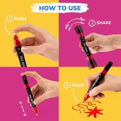 Zenacolor Liquid Chalk Markers – Dual Tips, 8 1 Count (Pack of 8), Multicolor
