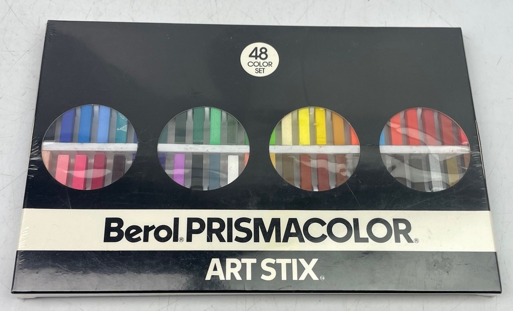 ⭐ RARE Vtg Berol PRISMACOLOR ART STIX 48 Color Set NO. 1955 – FACTORY SEALED ⭐