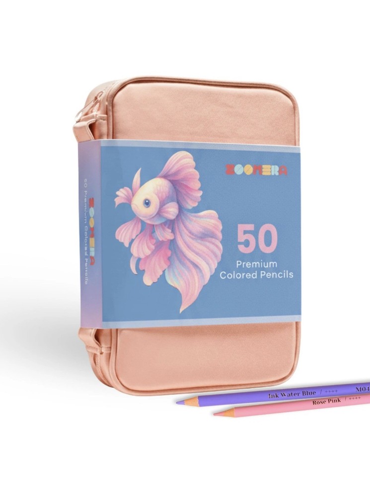 50 PCS Pastel Colored Pencils Leather Case Sharpener Eraser Adult Set