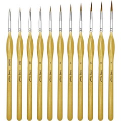 Premium Paint Brushes Set of 10 Miniature Extra Fine Detail Model Craft Nail Art