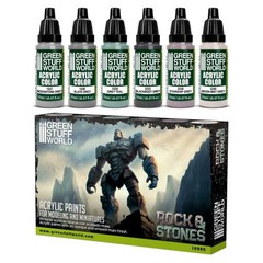 Green Stuff World for Models and Miniatures Paint Set – Rock & Stones 10202
