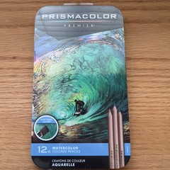PRISMACOLOR Premier Water Colored Pencils Travel Tin Set of 12 Pencils in Case.