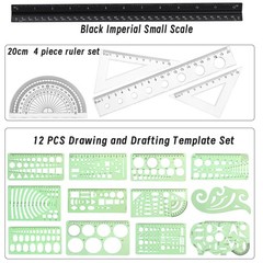 18 Pcs Geometric Drawings Templates, Drawing Stencils, Drawings Tools, Stenci…