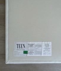 TEEN Restoration Hardware Classic Tack Linen Memory Board With Brass Nailheads