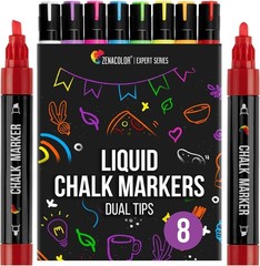 Versatile Liquid Chalk Markers – Erasable, Non-Toxic, 8 Colors for All Surfaces