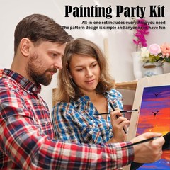 Sip And Paint Kit Pre Drawn Canvas Couples Romantic Sip Paint Full Drill Art