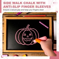 10 Pcs Sidewalk Chalk Bulk, 4 Inch Big Chalk with Finger Cots, Red/Yellow