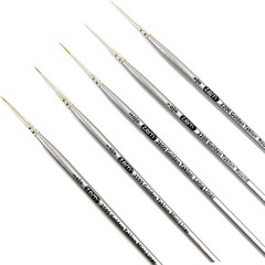 ZEM Brush Golden Taklon Mini Detail Brush Set Liner 20/0, Mini Liners 20/0,