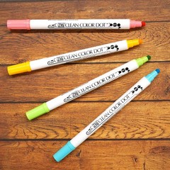 CLEAN COLOR DOT Dual tip markers 4 colors set, 0.5mm fine tip and a flexible …