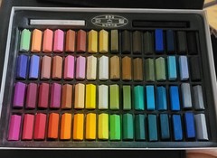 64 Color Soft Pastel Square Chalk Set, Professional Art Supplies English Ver