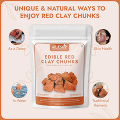 Red Clay, Edible Clay Chunks, Natural for Eating (Food), 3.5Oz(100G)