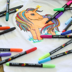 20 Fabric Markers Pens Set – Indelible and Permanent Fabric Paint Fine Point Tex
