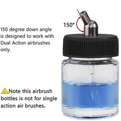 New 10pcs Airbrush Air Brush Glass Bottle Jar 22cc / Standard Suction Lid Empty