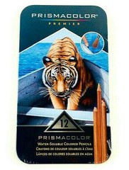 Prismacolor Premier Water Soluble Color Pencil Set ~ 12 Pc/ Tin Case NEW Sealed
