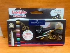 Faber-Castell Creative Marker 1.5mm Bullet Tip Pen Set Metallic Moments (6pc)