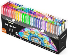 Deluxe 260-Pack Gel Pens in 130 Colors – Non-Toxic & Comfortable Grip for Adults