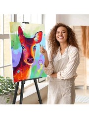 Art Painting Artist Easel Stand, Portable Tripod Adjustable Aluminum Metal