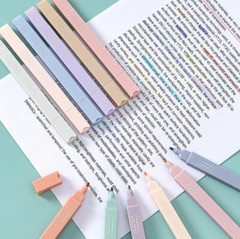 6pcs super soft double head colour marker highlighter pen multi mild colour