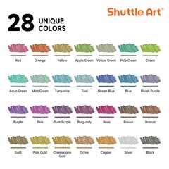 28 Metallic Colors Dual Tip Acrylic Paint Markers, Brush Tip and Fine Tip Acr…