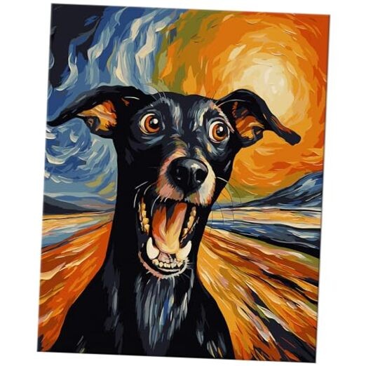 NiArt Paint by Numbers for Adults 16″ x 20″ The Screaming Dog + Unframed