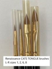 Silver Brush Renaissance series CATS TONGUE brushes for Oil & Watercolor, Sable