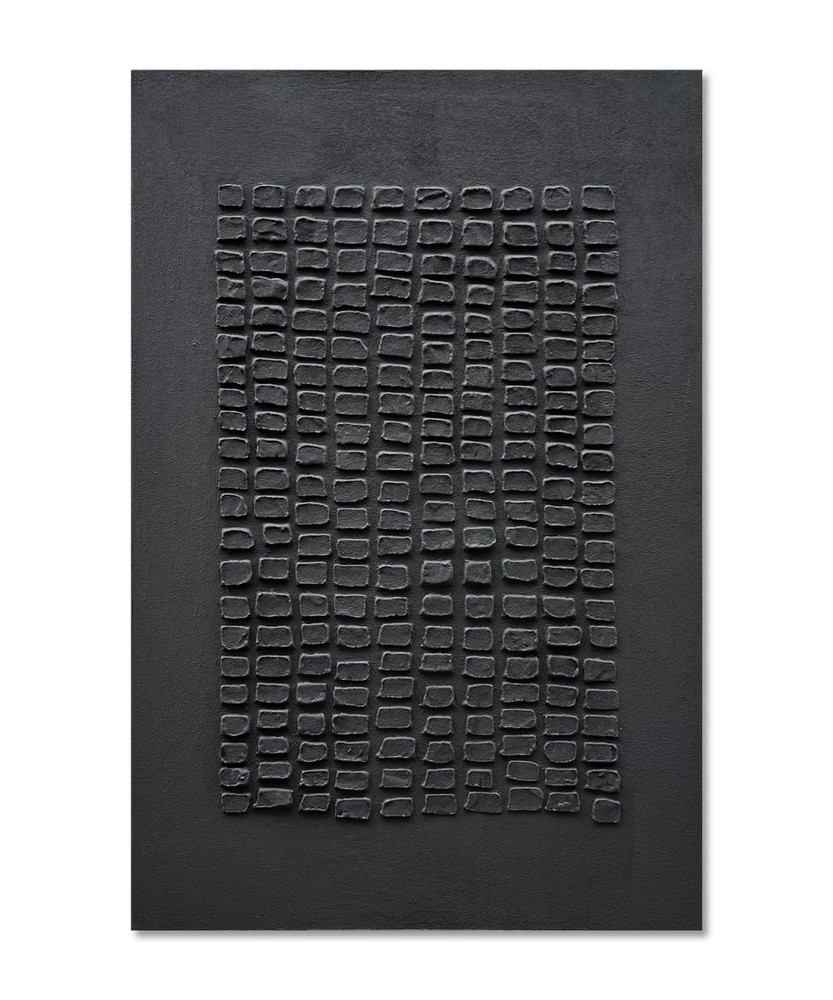 NANKAI Art Hand-painted 45×30 inches Black thick Texture Abstract art Oil pai…