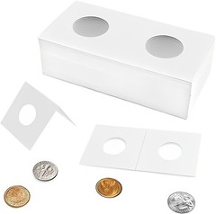 100 PCS Coin Flips for Quarter 25mm/0.98 Inch Cardboard Holders 2×2 inch Pockets