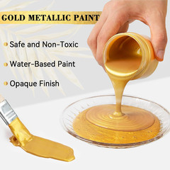 Brohood Gold Leaf Paint, 100Ml Water-Based Metallic Acrylic Paint, Golden Acryli