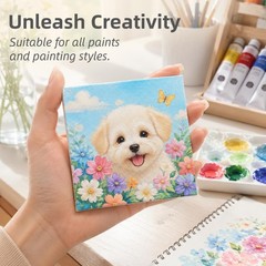 24 Pack 4×4 Inch Mini Blank Canvas for Painting, 100% Cotton Stretched Canvas…