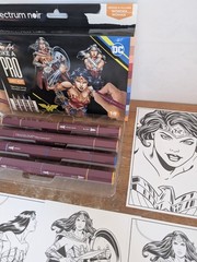 Spectrum Noir “Fan Art Like a Pro” Art Kit featuring Wonder Woman 1 Used Kit