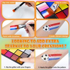 Face Painting Kit for Kids – 40 Color Pro Facepaint Palette 40 colors