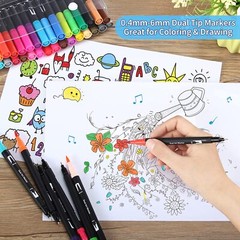 36 Colors Art Brush Markers for Adults Coloring Bullet Journaling Pens