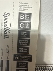 NEW Speedball Sketching Pen Set – 2 Penholders w/ 6 Pen Tips FACTORY SEALED