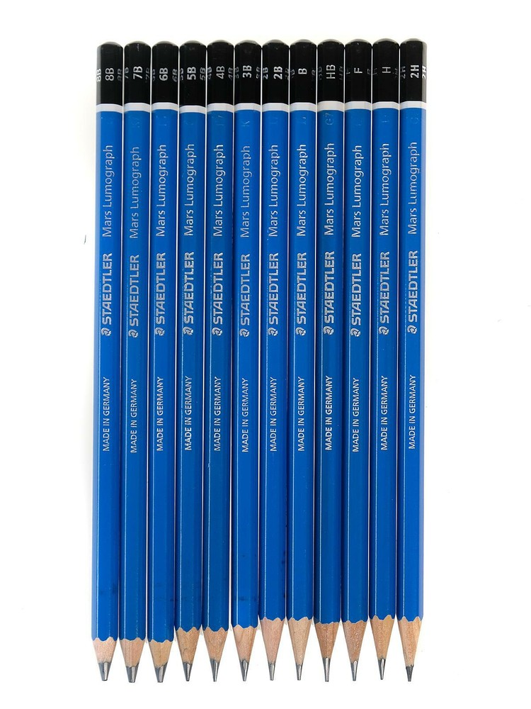 Staedtler Mars Lumograph Pencil Tin Sets – set of 12 sketching
