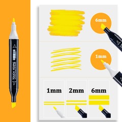 Set of 24-80 colors, double-ended drawing markers.