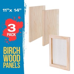 11″ x 14″ Studio 3/4″ Profile Depth Artist Wood Pouring Panel Boards Pack of 3