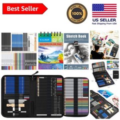 Complete Sketching and Drawing Set – 76 Art Supplies with Sketchbook & Paper