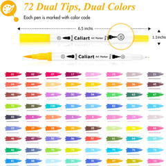 72 Colors Double Tip Brush Pens Art Markers, Artist Fine & Brush Pen Coloring Ma