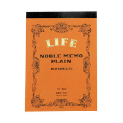 Life Noble Plain Notepad [Bound On Top]: 3-1/2 in. x 5 in. Brown Cover, Blank Pa